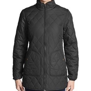NEW WOMENS EDDIE BAUER MOD QUILT JACKET BLACK